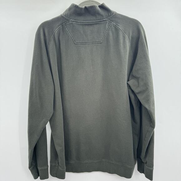 Barbour Men's Half-Snap Pullover Sweatshirt Sz XXL Green Cotton Logo Mock Neck - Picture 2 of 10